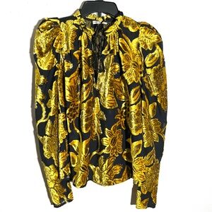 ULLA Johnson Camilla Velvet Fil Coupe Blouse